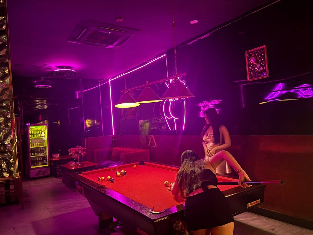 Wide view of the Honey Bar lounge